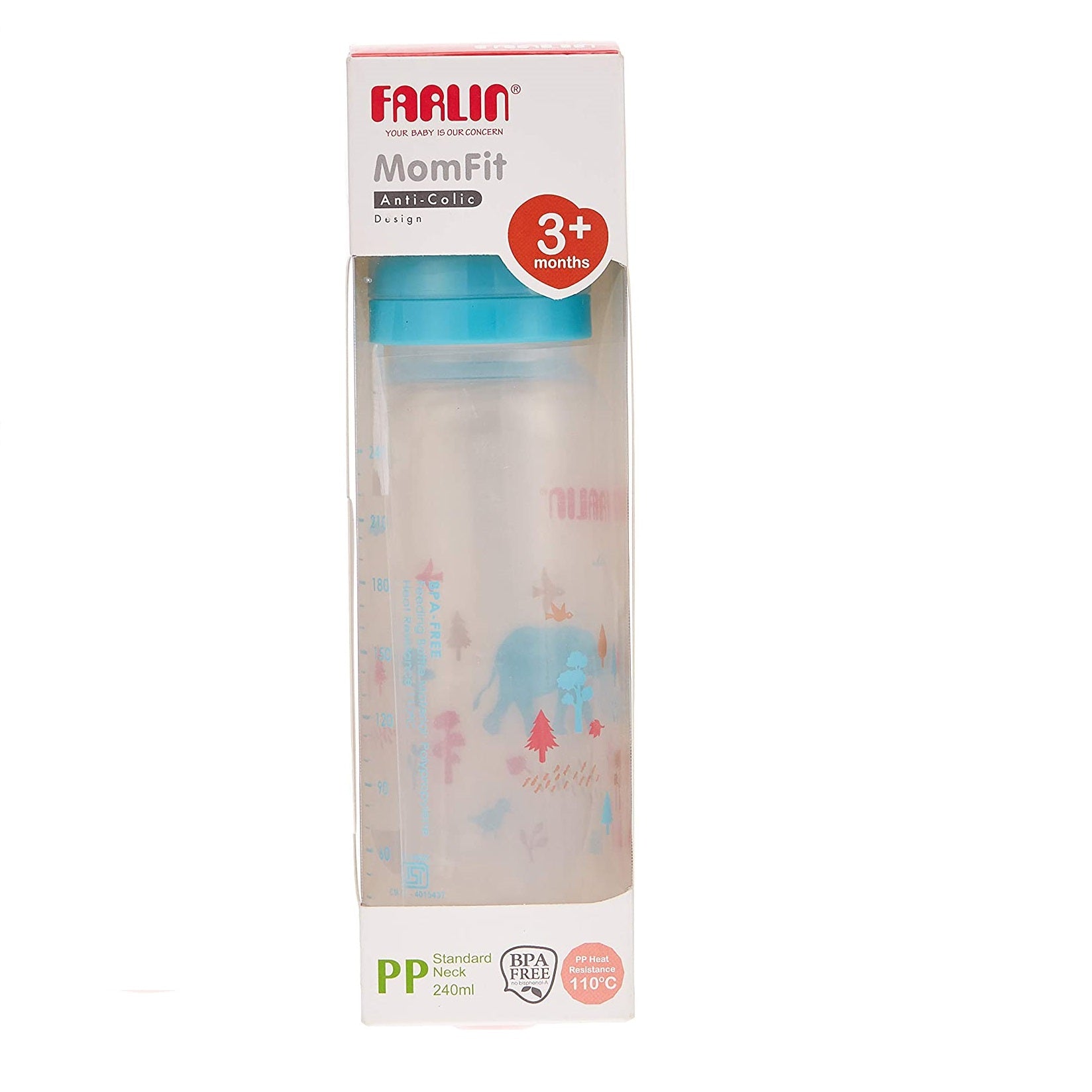 Farlin Pp Standard Neck Feeding Bottle 240ml Blue - AB-41012-B