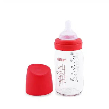 Farlin Wide-Neck Glass Feeding Bottle 160ml – Pink-AB-32013-01
