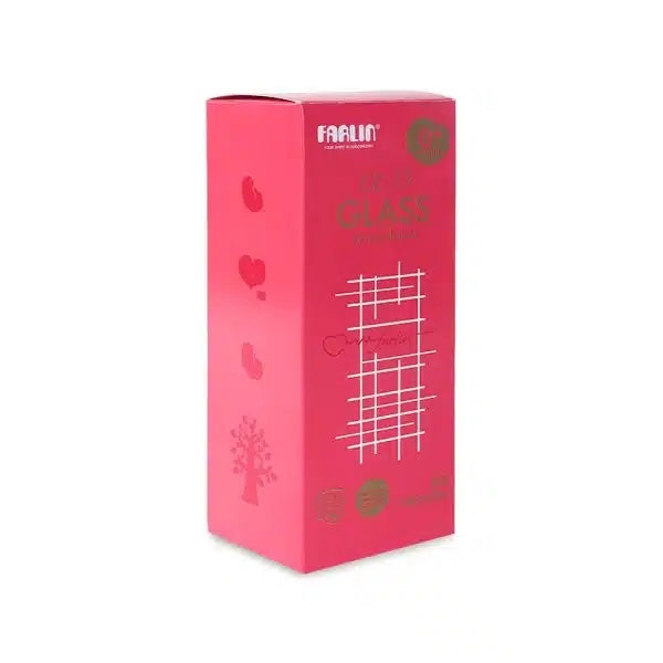 Farlin Wide-Neck Glass Feeding Bottle 160ml – Pink-AB-32013-01