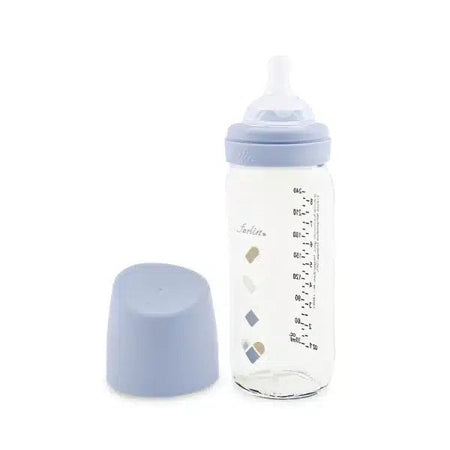 Farlin Wide-Neck Glass Feeding Bottle 240ml – Blue- AB-32010