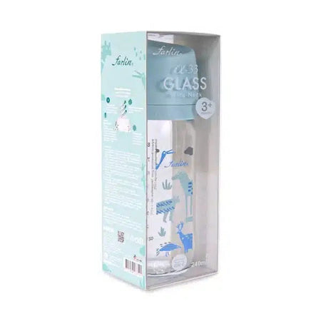 Farlin Wide-Neck Glass Feeding Bottle 240ml – Green-AB-32012