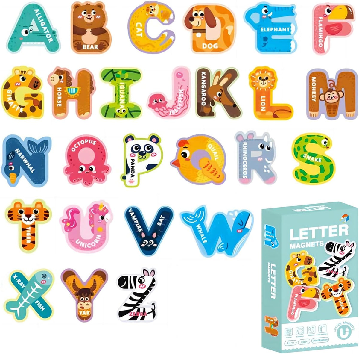 Animal Fridge Magnetic Letters A to Z – 26 Pieces