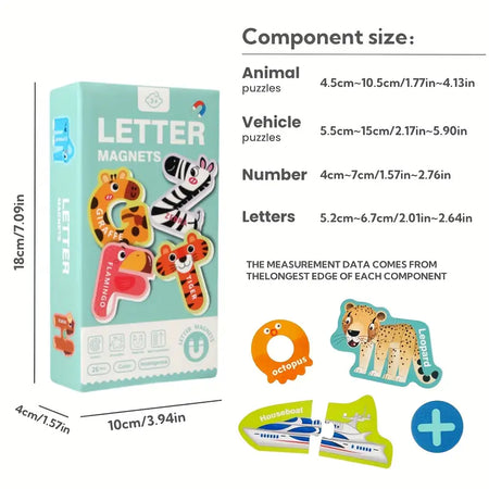 Animal Fridge Magnetic Letters A to Z – 26 Pieces