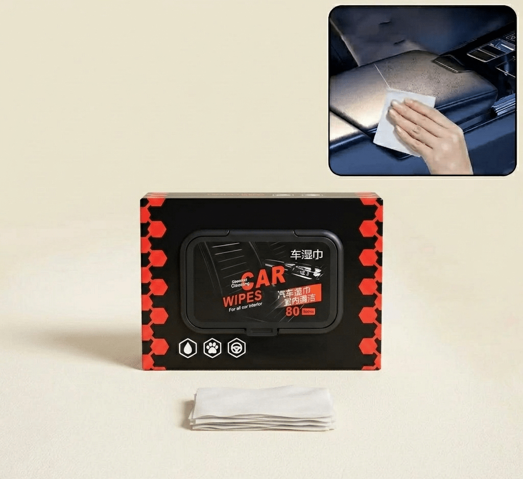 Professional Grade Car Interior Cleaning Wipes – 80 Count Multi-Surface Restoration Box main image