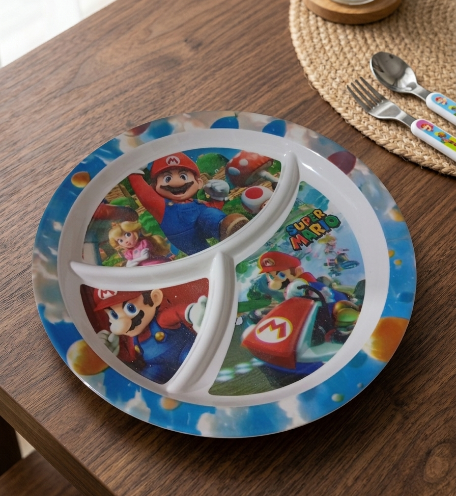 Premium Character-Themed 3-Section Divided Kids’ Plate – Single Unit image 4