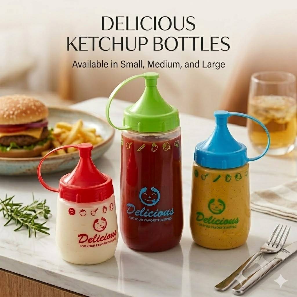 Plastic Squeeze Condiment Bottle | Leak-Proof Sauce Dispenser for Ketchup, Mustard, Mayo main image