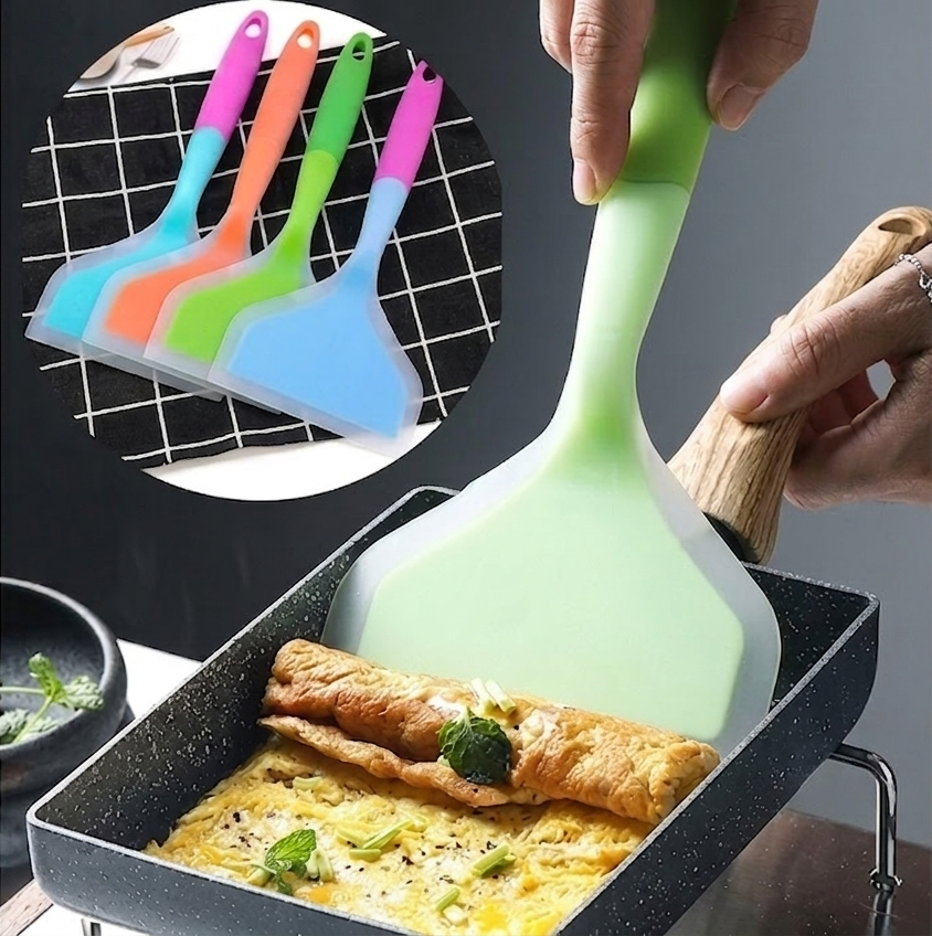 Wide Silicone Spatula & Turner: Non-Stick Heat Resistant Scraper main image