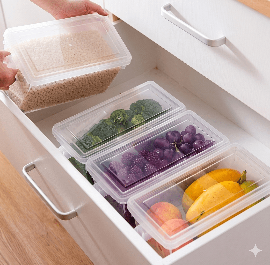 Premium Clear Food Storage Container with Easy-Grip Handle image 3