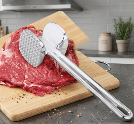 2-in-1 Aluminum Meat Hammer – Heavy Duty Manual Tenderizer for Flattening and Mashing image 4
