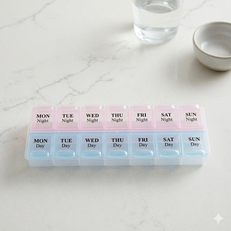 14-Grid Weekly Pill Organizer – 2 Times A Day Medication Management Box image 3