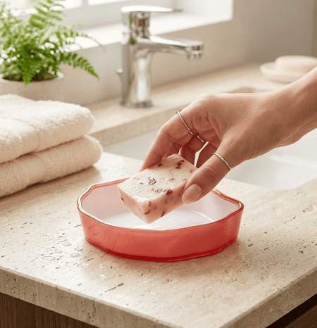 Leaf-Design Decorative Soap Dish – Non-Slip Bathroom Countertop Organizer main image