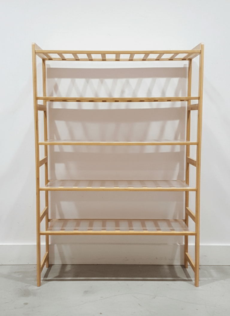 5-Tier Bamboo Standing Shoe Rack – 18 Pair Capacity (41?H x 27?W) image 3
