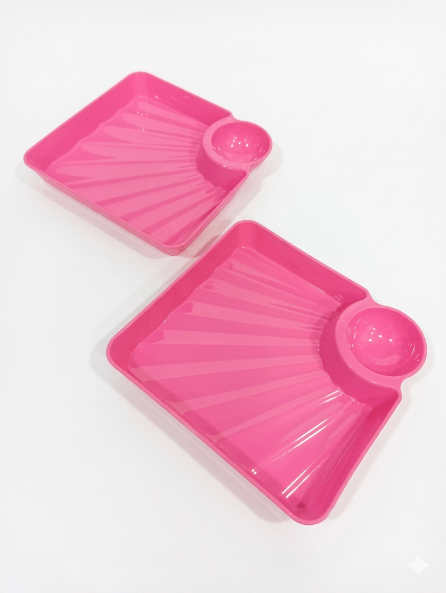 Chip and Dip Snack Dish Set – Pack of 2 Versatile Appetizer Serving Plates image 6