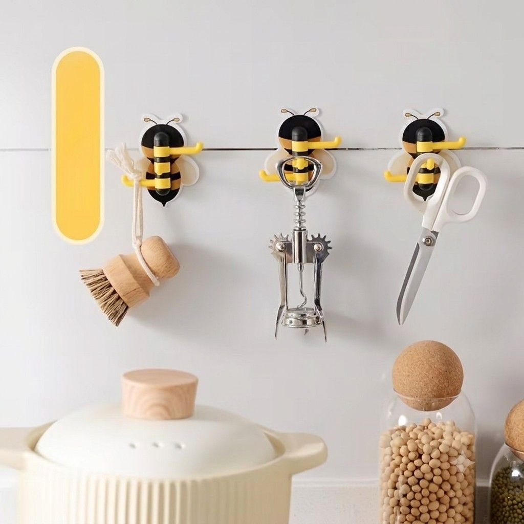 Adorable Bee-Shaped Wall Hook – Cute Self-Adhesive Organizer for Home & Office main image