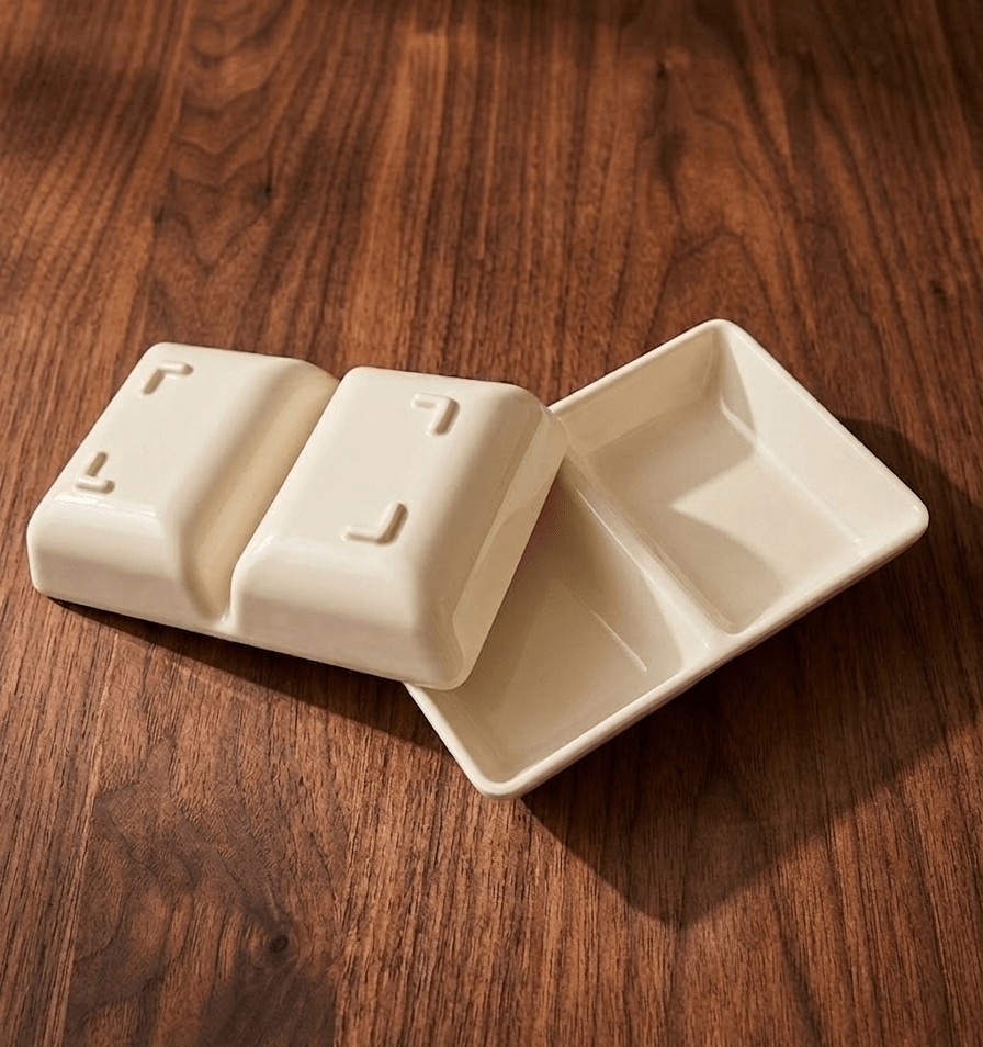 2-Compartment Porcelain Condiment & Pickle Server image 2
