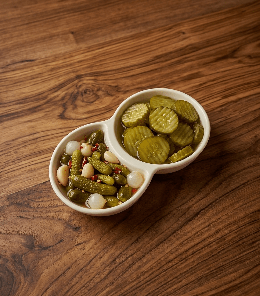 Premium Dual-Compartment Ceramic Pickle and Condiment Serving Dish – Elegant Off-White Dipping Bowl image 2