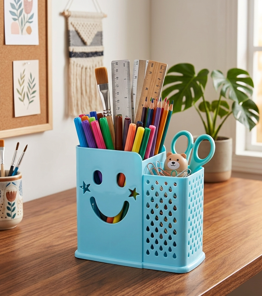 Imperial Happy Face Cutlery & Stationery Holder Small – Smiley Design Organizer image 2