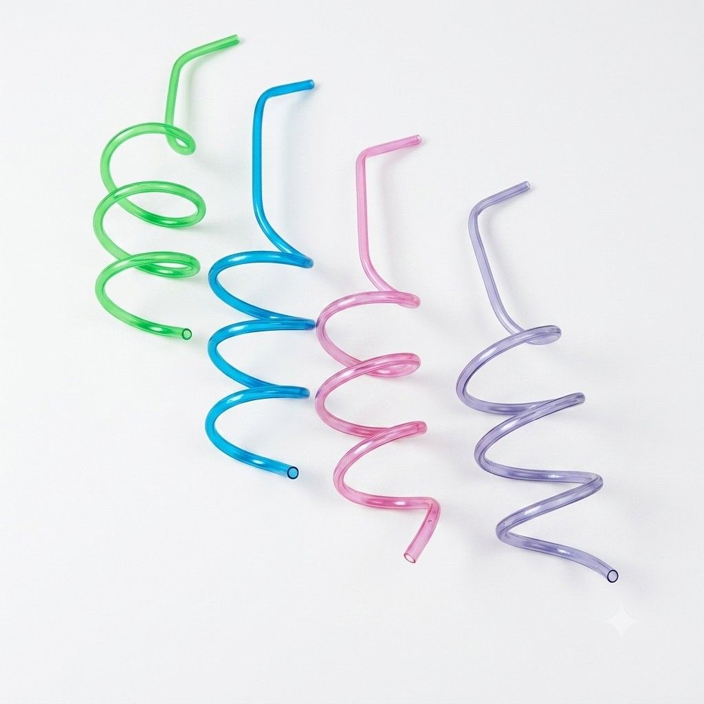 Modern Patterned Ring Straw Glass Set (4 Pack) – Stylish Reusable Drinking Tumblers image 2