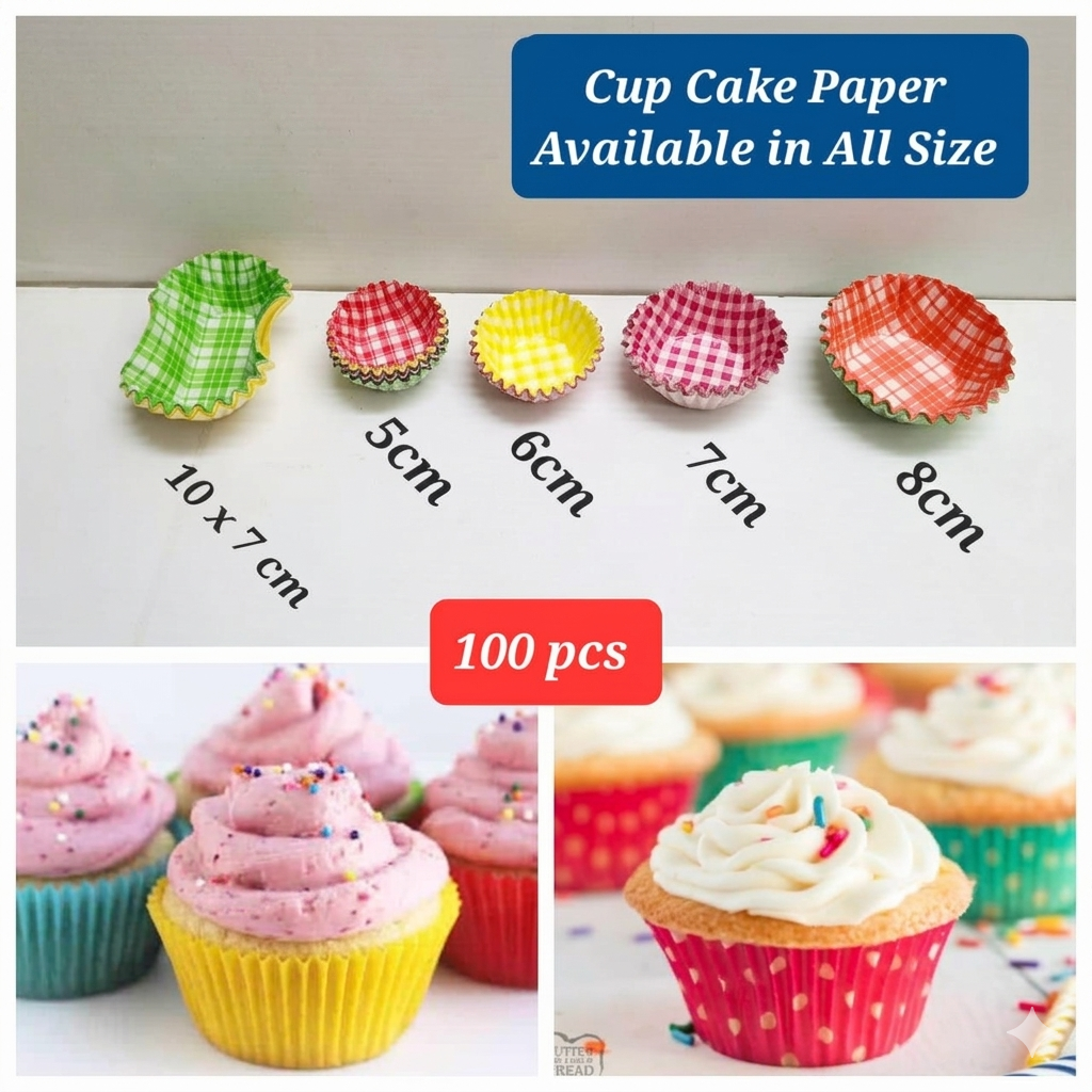 Premium Greaseproof Cupcake Paper Liners – Multiple Sizes (5cm to 10cm) image 2