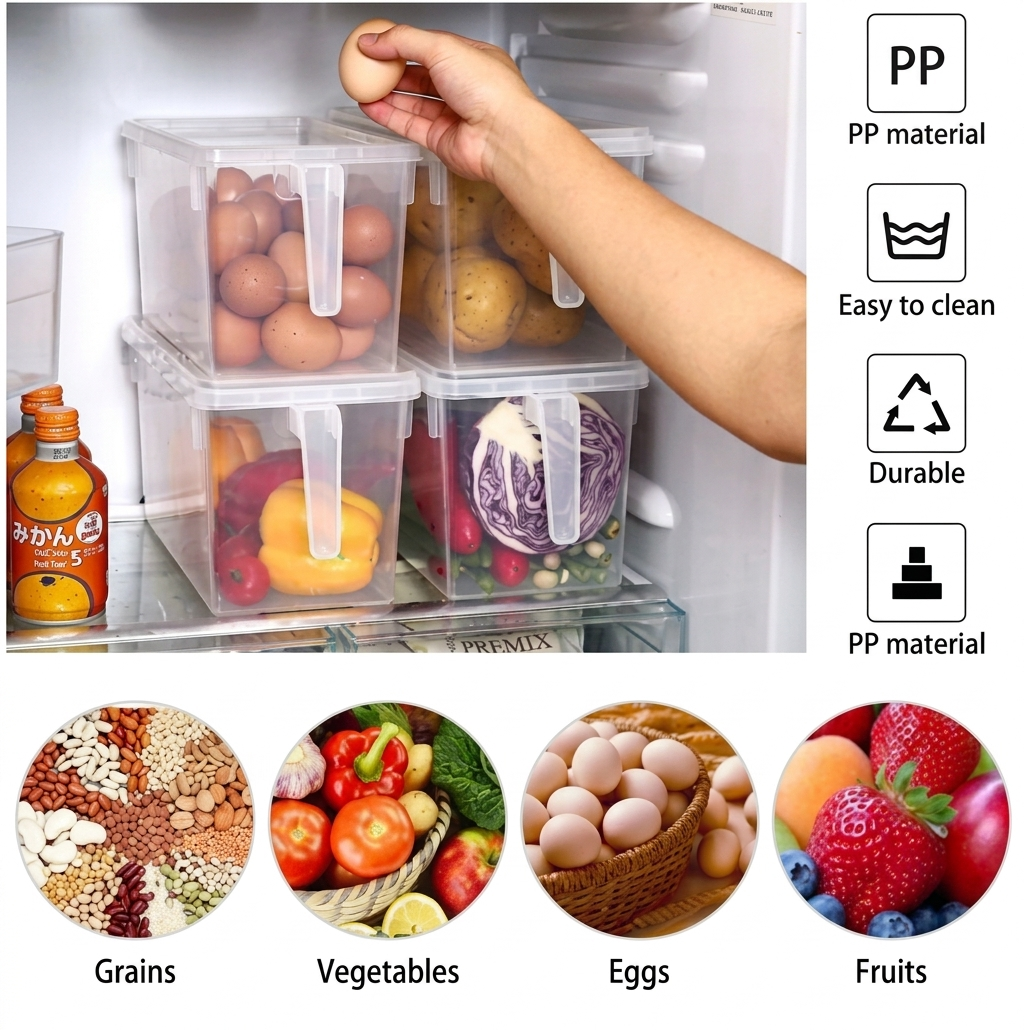 Premium Clear Food Storage Container with Easy-Grip Handle image 2