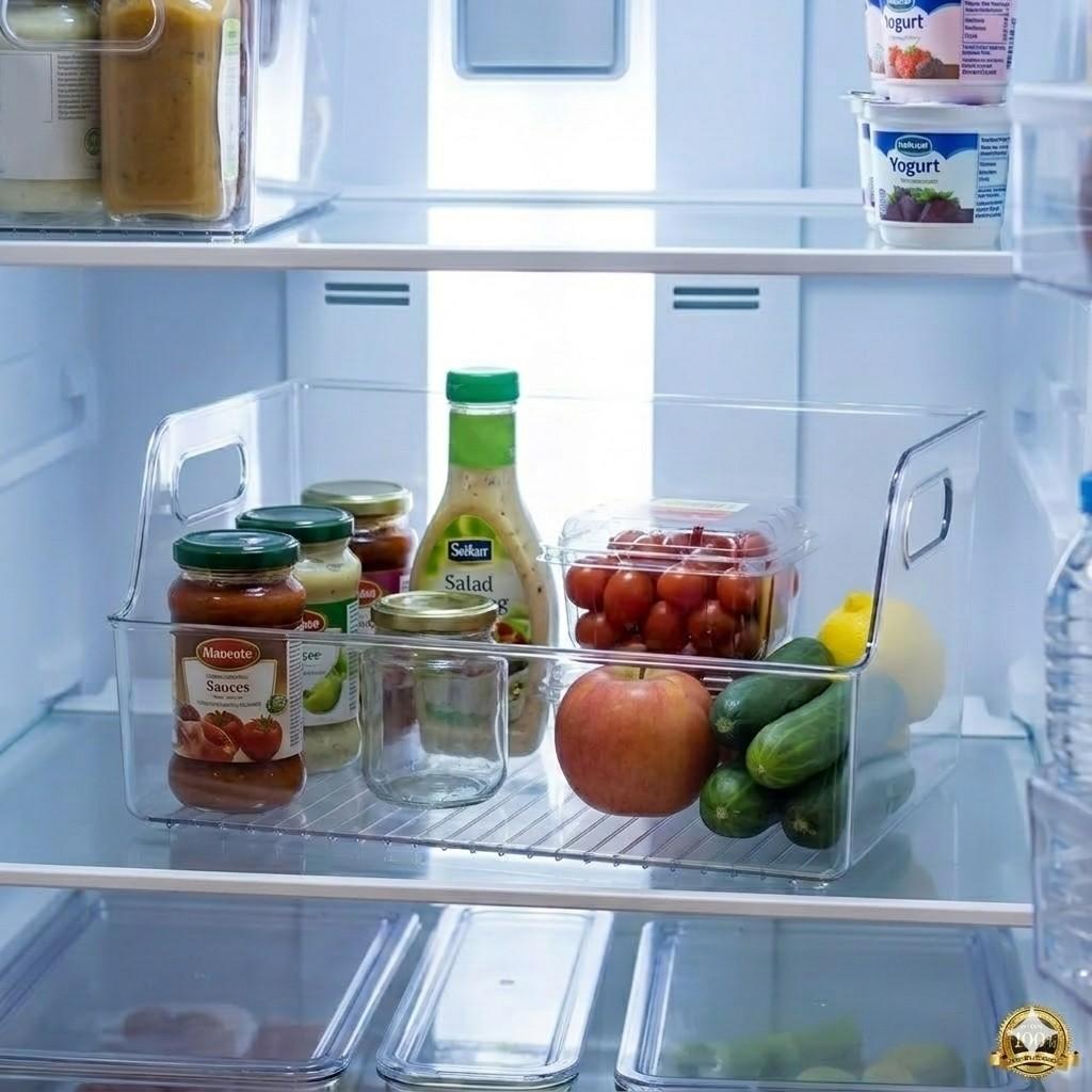 Premium Clear Multipurpose Storage Organizer Bin with Handles image 2