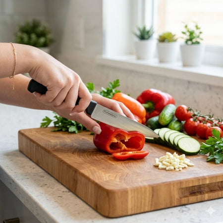 Professional Stainless Steel Paring Knife with Ergonomic Black Handle image 3