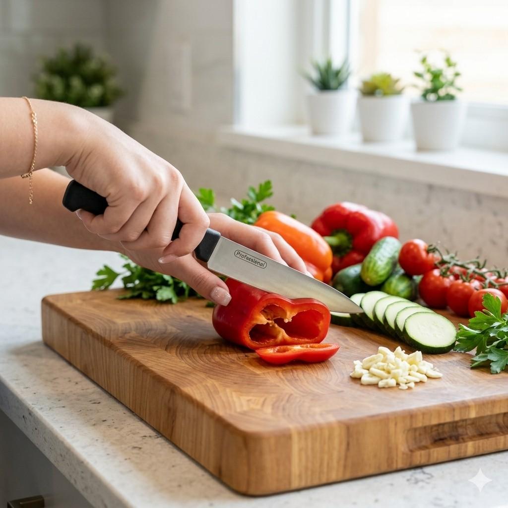 Professional Stainless Steel Paring Knife with Ergonomic Black Handle image 3
