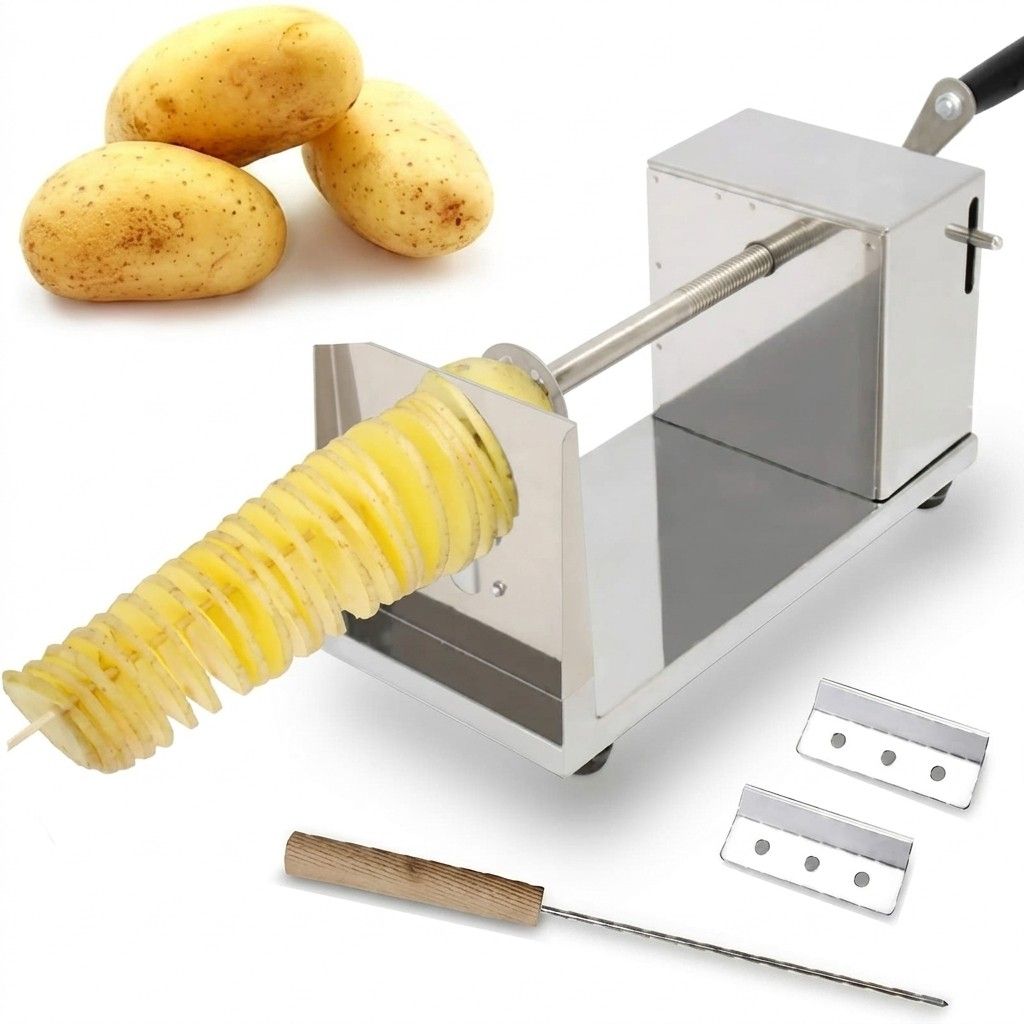 Stainless Steel Manual Spiral Potato Slicer – Professional Twisted Potato Tornado Cutter for Curly Fries and Veggie Spirals image 4