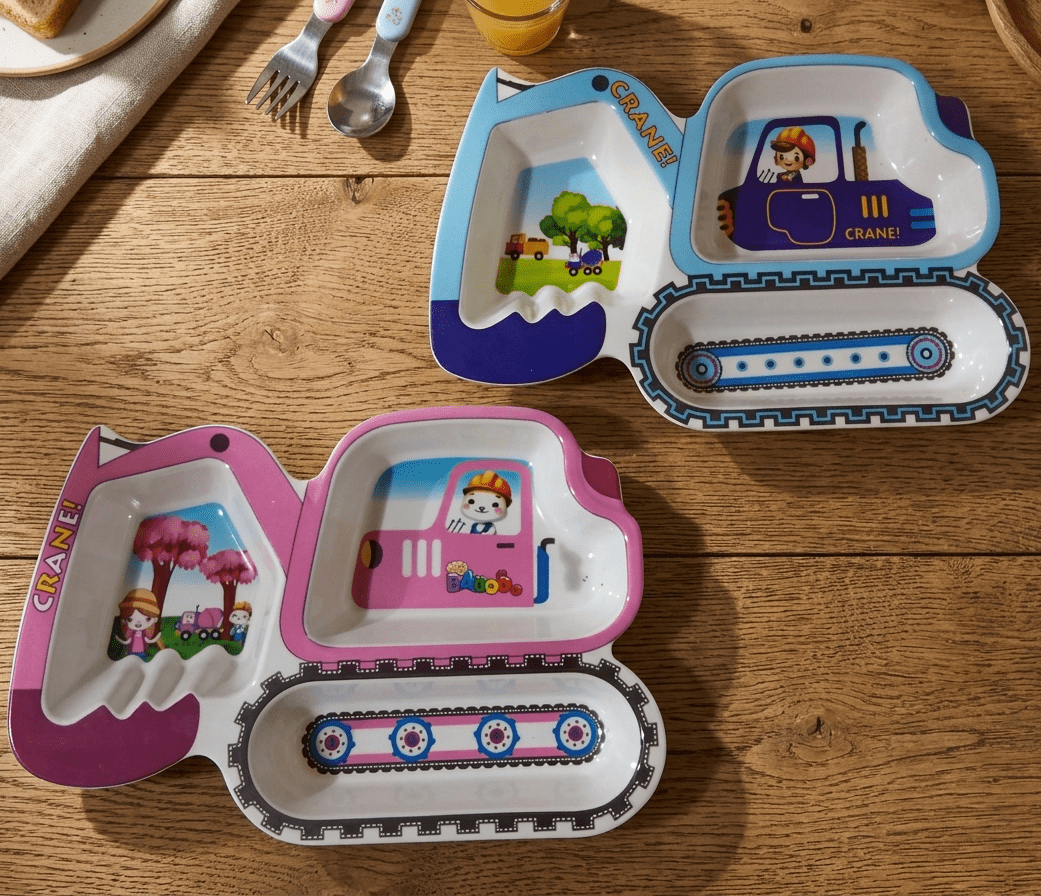Construction Excavator Sectional Plate for Toddlers – Durable & Fun Mealtime Gear image 4