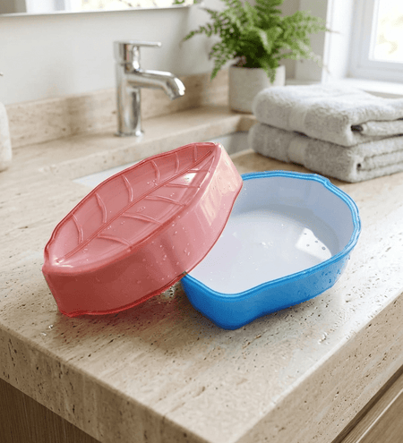 Leaf-Design Decorative Soap Dish – Non-Slip Bathroom Countertop Organizer image 3