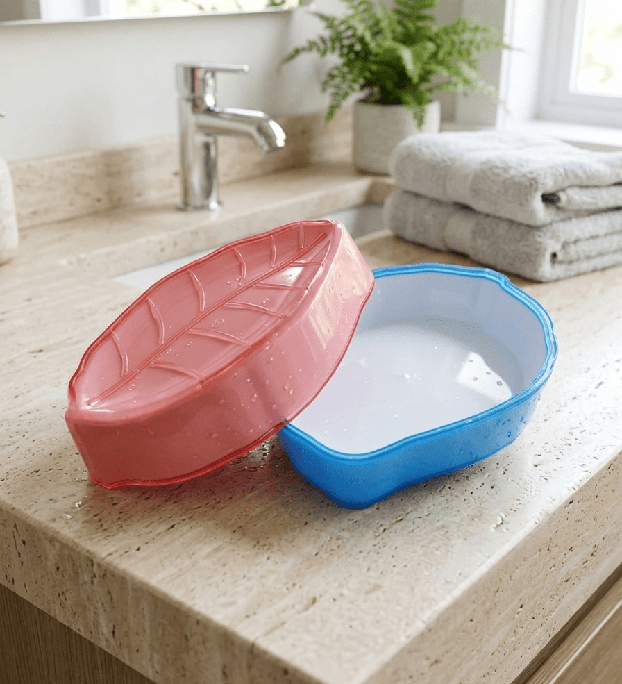 Leaf-Design Decorative Soap Dish – Non-Slip Bathroom Countertop Organizer image 3