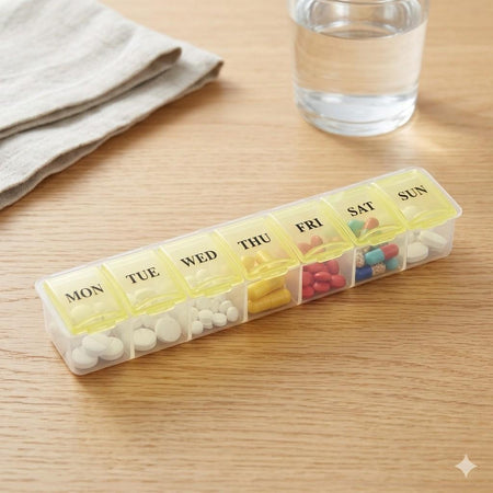 7-Day Weekly Pill Organizer – Compact Daily Medication Management Case main image