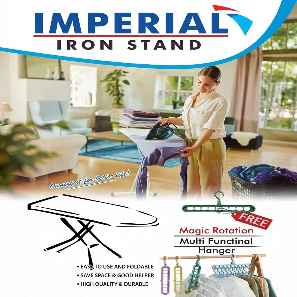 Imperial 16-Inch Foldable Ironing Board – Durable, Space-Saving Iron Stand with Heat-Resistant Surface image 2
