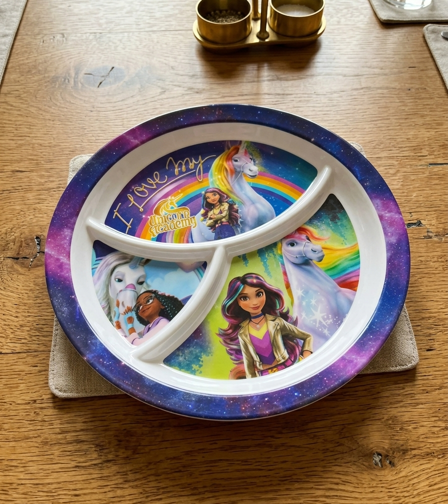 Premium Character-Themed 3-Section Divided Kids’ Plate – Single Unit image 3