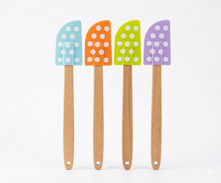 Artisan Kitchen Silicone Spatula – Non-Stick & Ergonomic Wooden Handle – 4 Vibrant Colors image 2