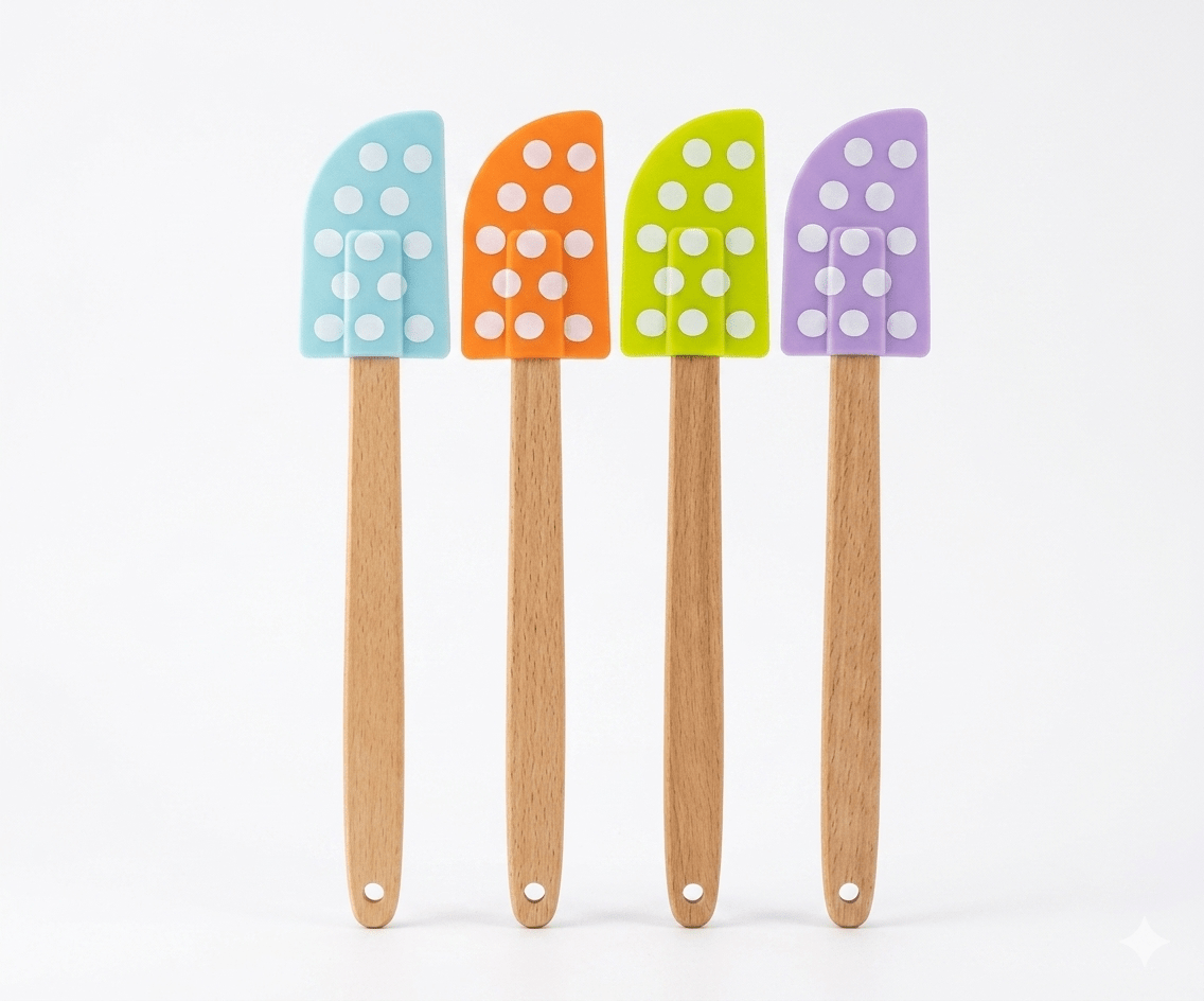 Artisan Kitchen Silicone Spatula – Non-Stick & Ergonomic Wooden Handle – 4 Vibrant Colors image 2