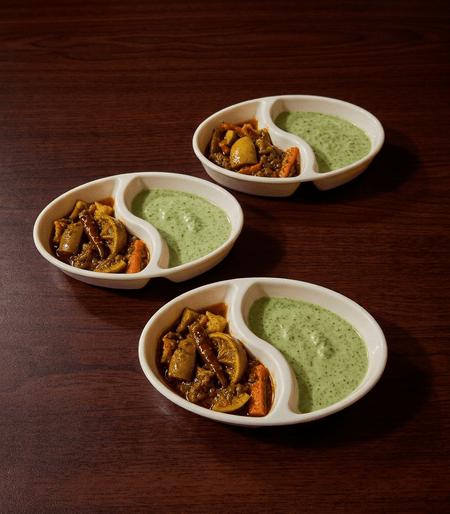 Premium 2-in-1 Yin-Yang Pickle Dish – Dual Compartment Ceramic Serving Bowl for Chutneys, Sauces, and Condiments image 4