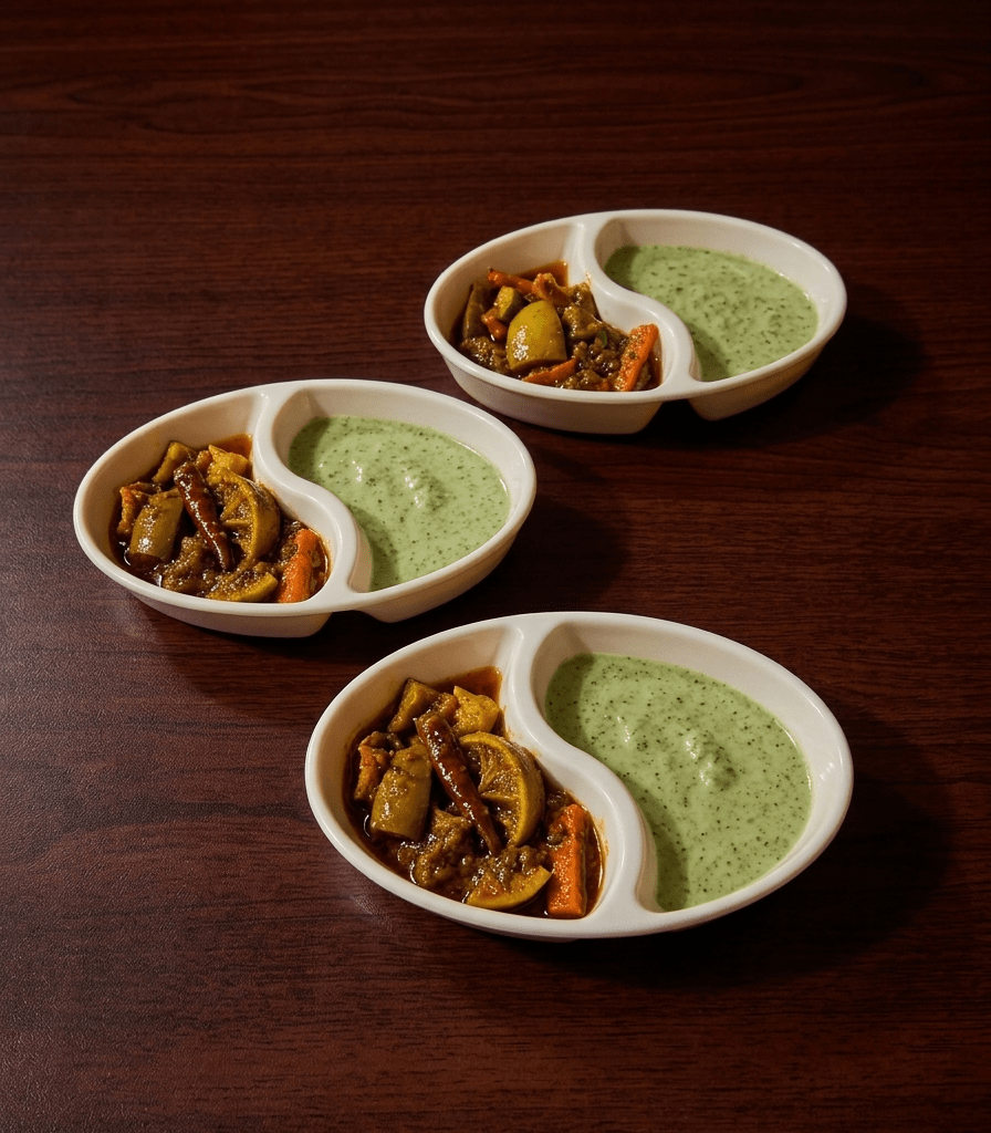 Premium 2-in-1 Yin-Yang Pickle Dish – Dual Compartment Ceramic Serving Bowl for Chutneys, Sauces, and Condiments image 4