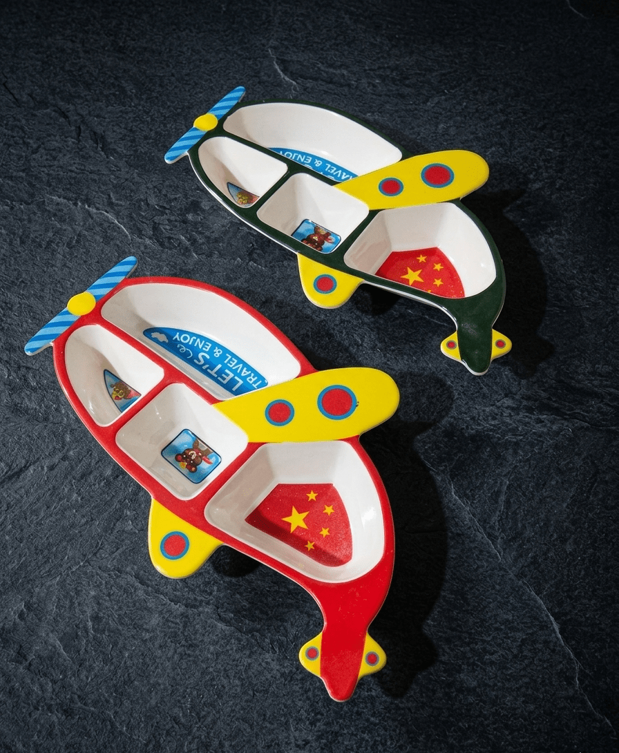 “Let’s Fly” Kids’ Airplane Divided Meal Plate – Fun Propeller Design for Toddlers & Children image 3