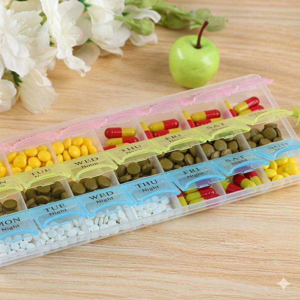7-Day Weekly Pill Organizer – 21 Compartment Medication Box for Morning, Noon, & Night image 2