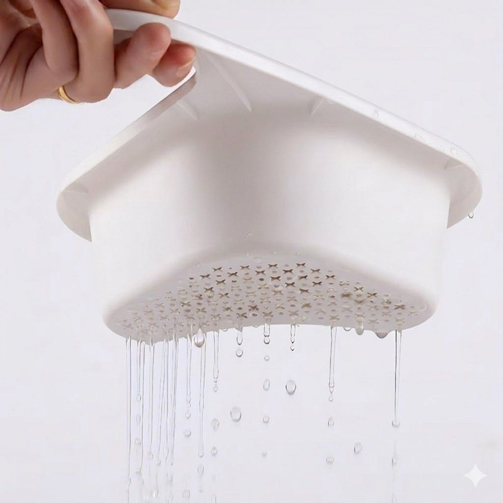Swan Drain Basket for Kitchen Sink – Multi-Functional Food Strainer & Corner Storage Basket for Fruit, Vegetables, and Kitchen Scraps image 5