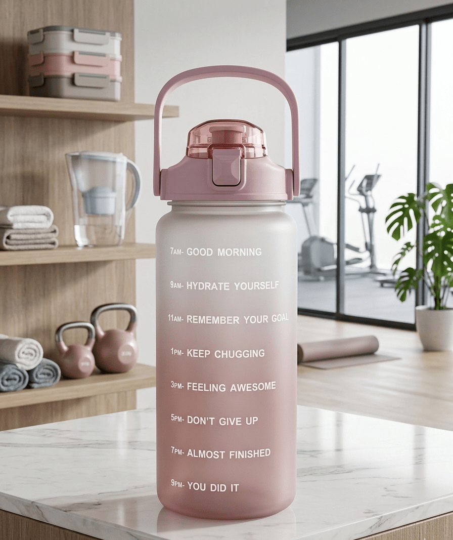 2-Piece Motivational Sports Water Bottle Set – 2000ml & 800ml image 4