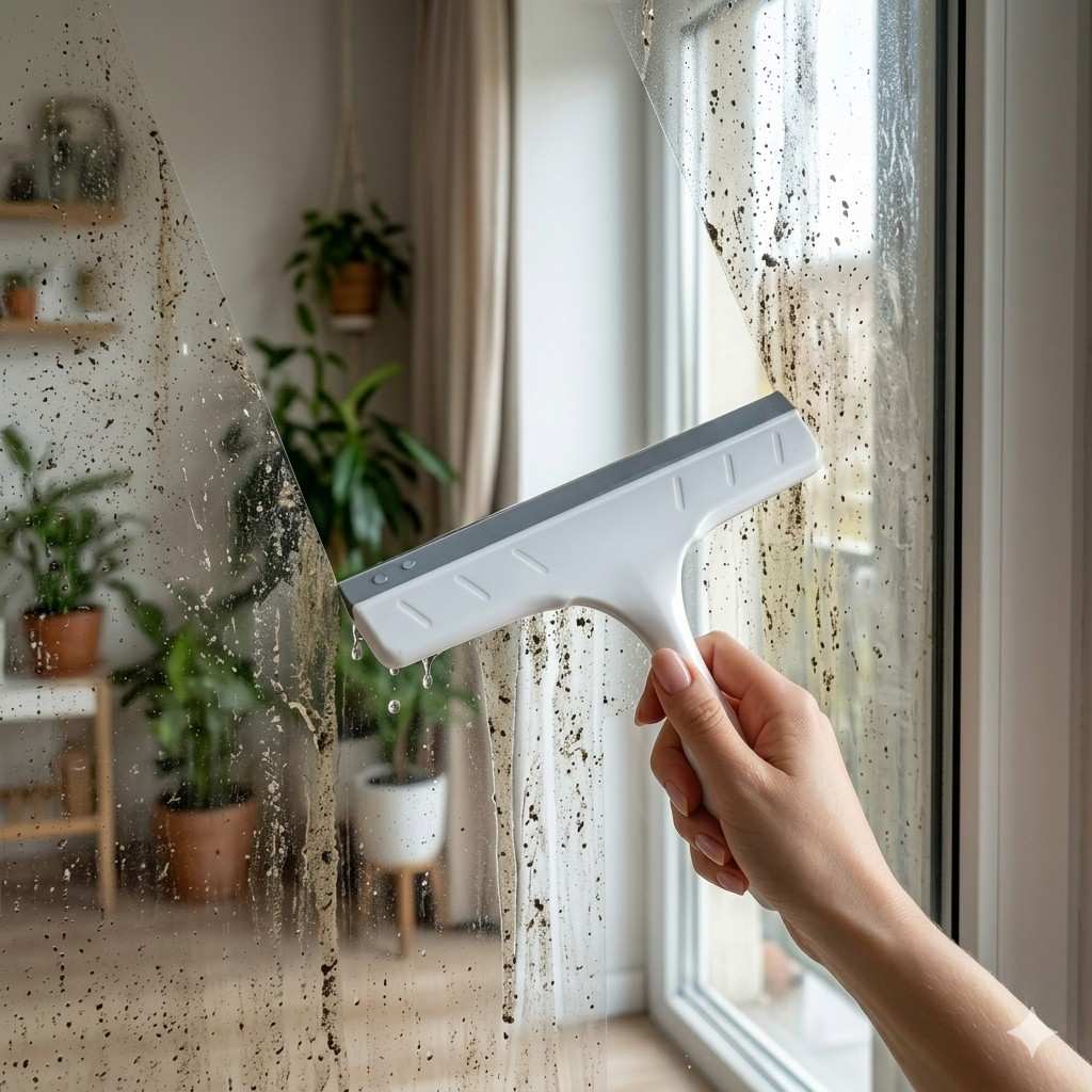 Shiny Cleaner All-Purpose Window Squeegee & Wiper – 9.5-Inch Multi-Surface Cleaning Tool for Car Wash, Kitchen, Glass, and Bathroom main image