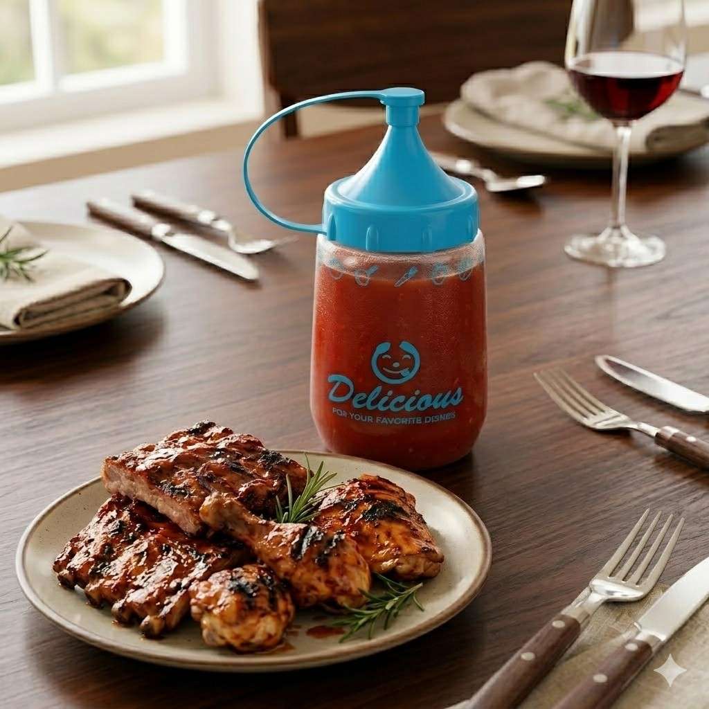 Plastic Squeeze Condiment Bottle | Leak-Proof Sauce Dispenser for Ketchup, Mustard, Mayo image 3