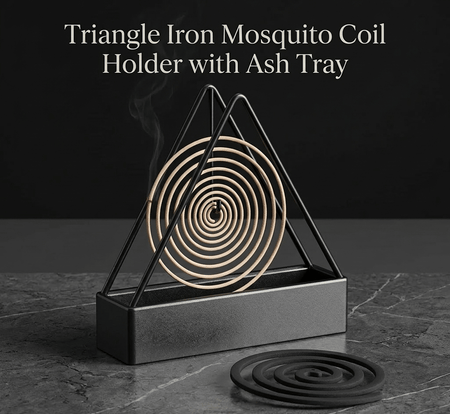 Triangle Iron Mosquito Coil Holder with Ash Tray | Anti-Scald Incense Burner Box main image