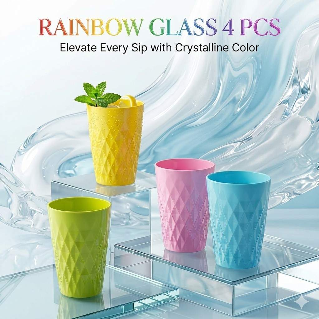 Imperial Rainbow Glass 4pc/reusable Drinking Glass main image