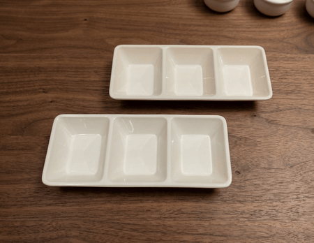 Versatile 3-Compartment Porcelain Condiment & Pickle Server image 2