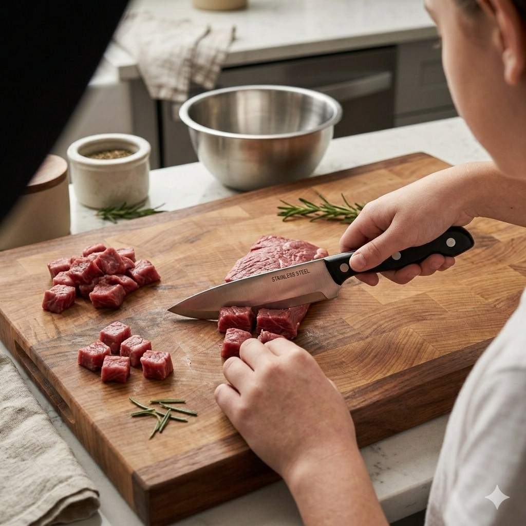 Stainless Steel Precision Chef Utility Knife – Single Unit Kitchen Knife for Meat and Vegetable and More image 3
