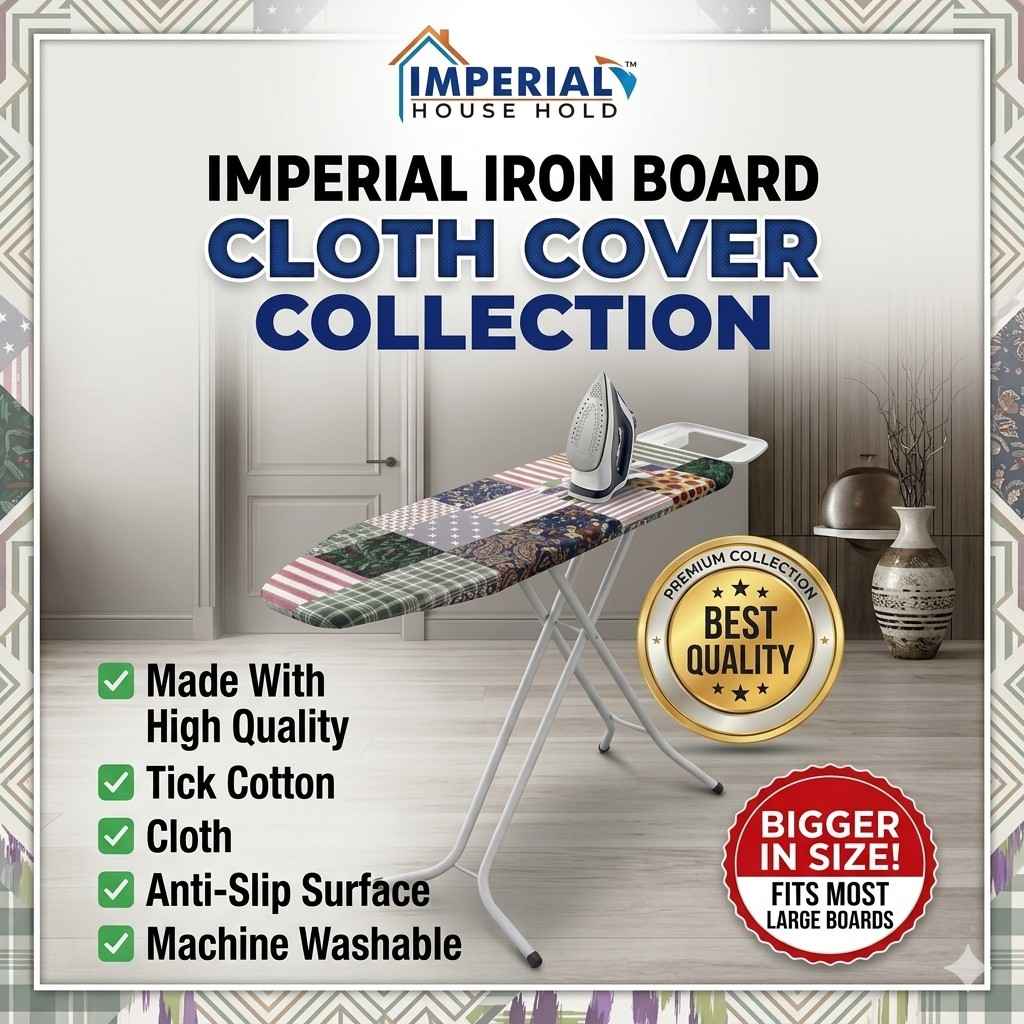 Imperial Household Premium Ironing Board Cover – Thick Cotton, Anti-Slip Surface main image