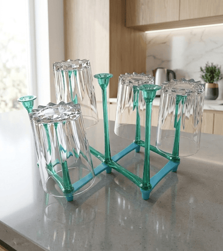 Modern Acrylic Folding Glass Drying Rack & Display Stand (7-Cup Capacity) image 2